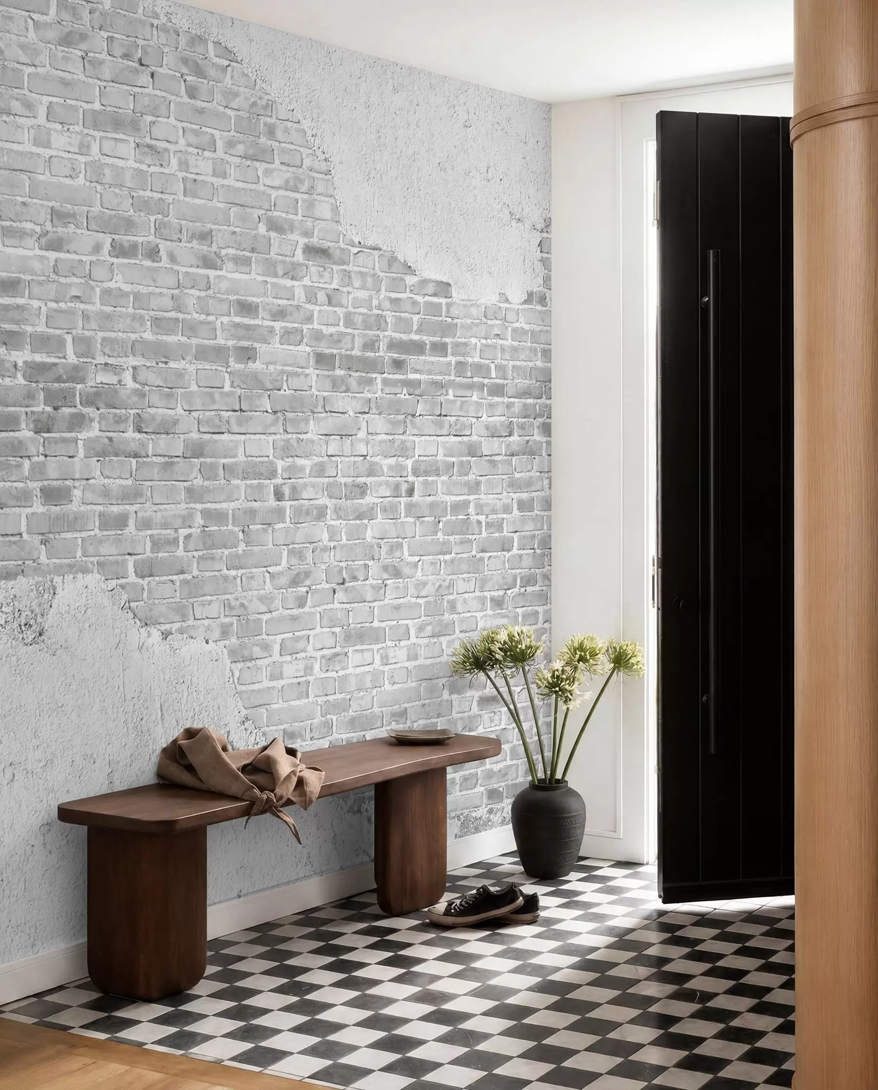Fototapetes Modelis, ķieģelis un fonts u53029