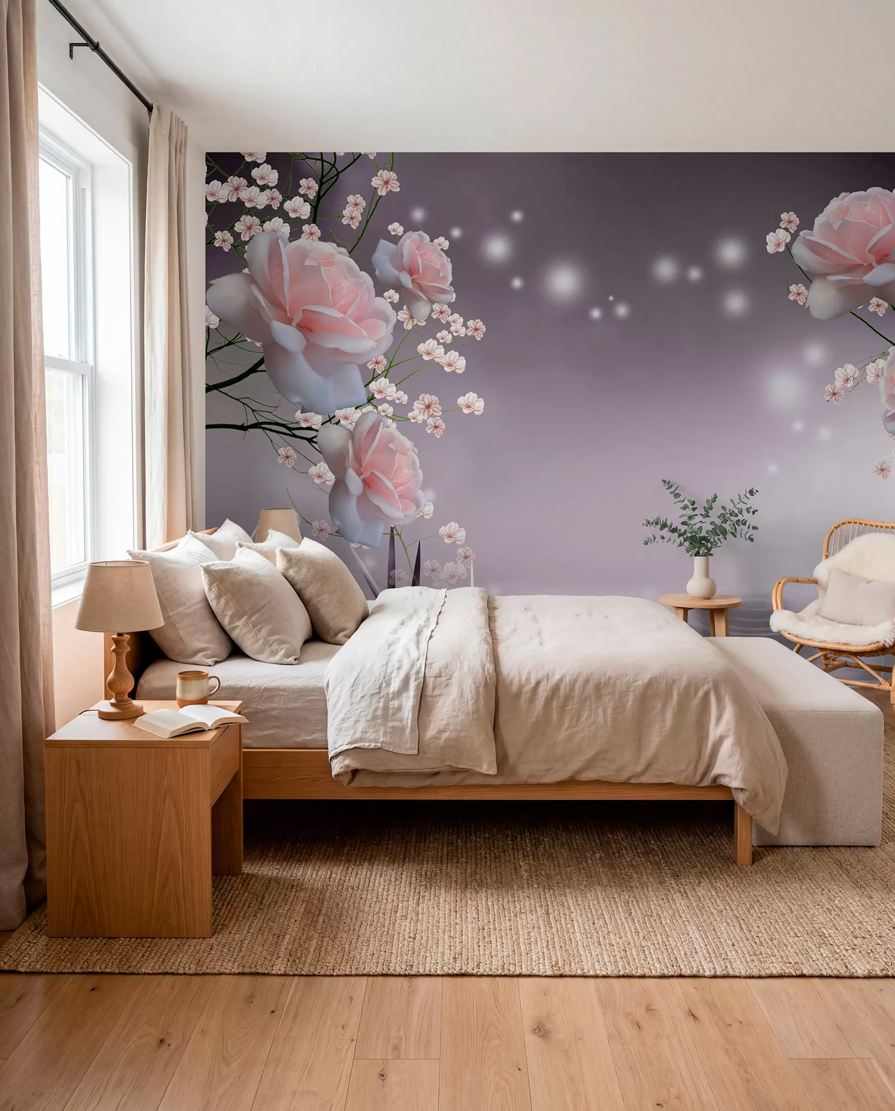 Fototapetes Rozes un gaismas punkti u01045