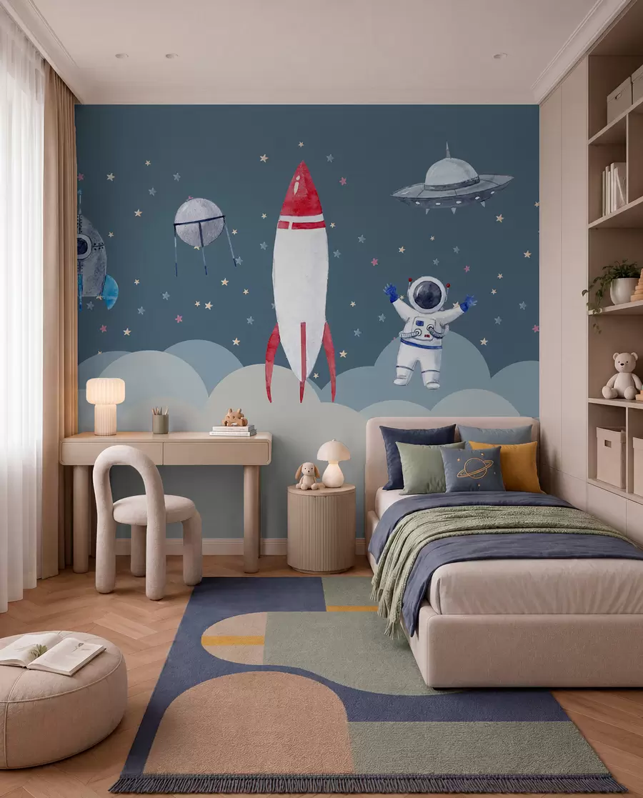 Fototapetes Mazā astronautu komanda u09813