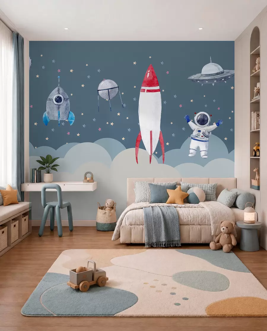Fototapetes Mazā astronautu komanda u09813