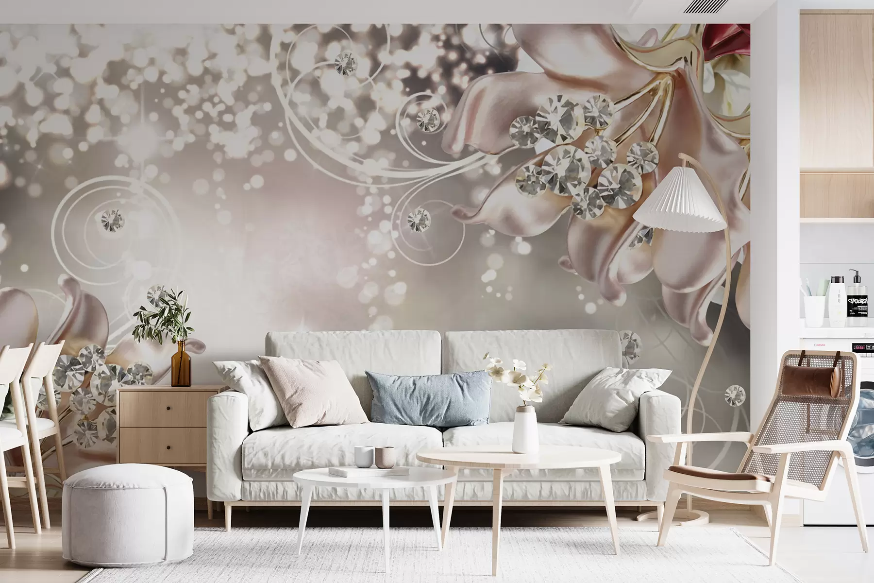 Fototapetes Porcelāna ziedi un kristāli u17739