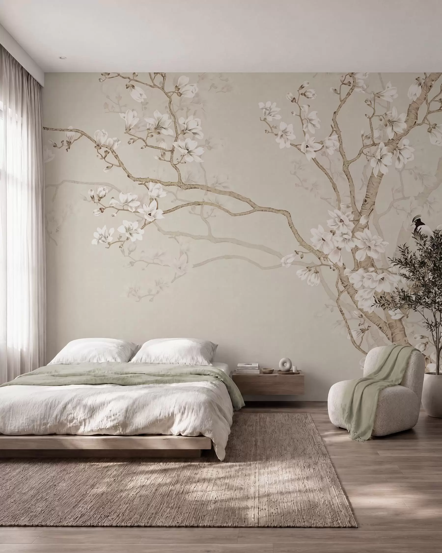 Fototapetes Putni starp ziediem u25842