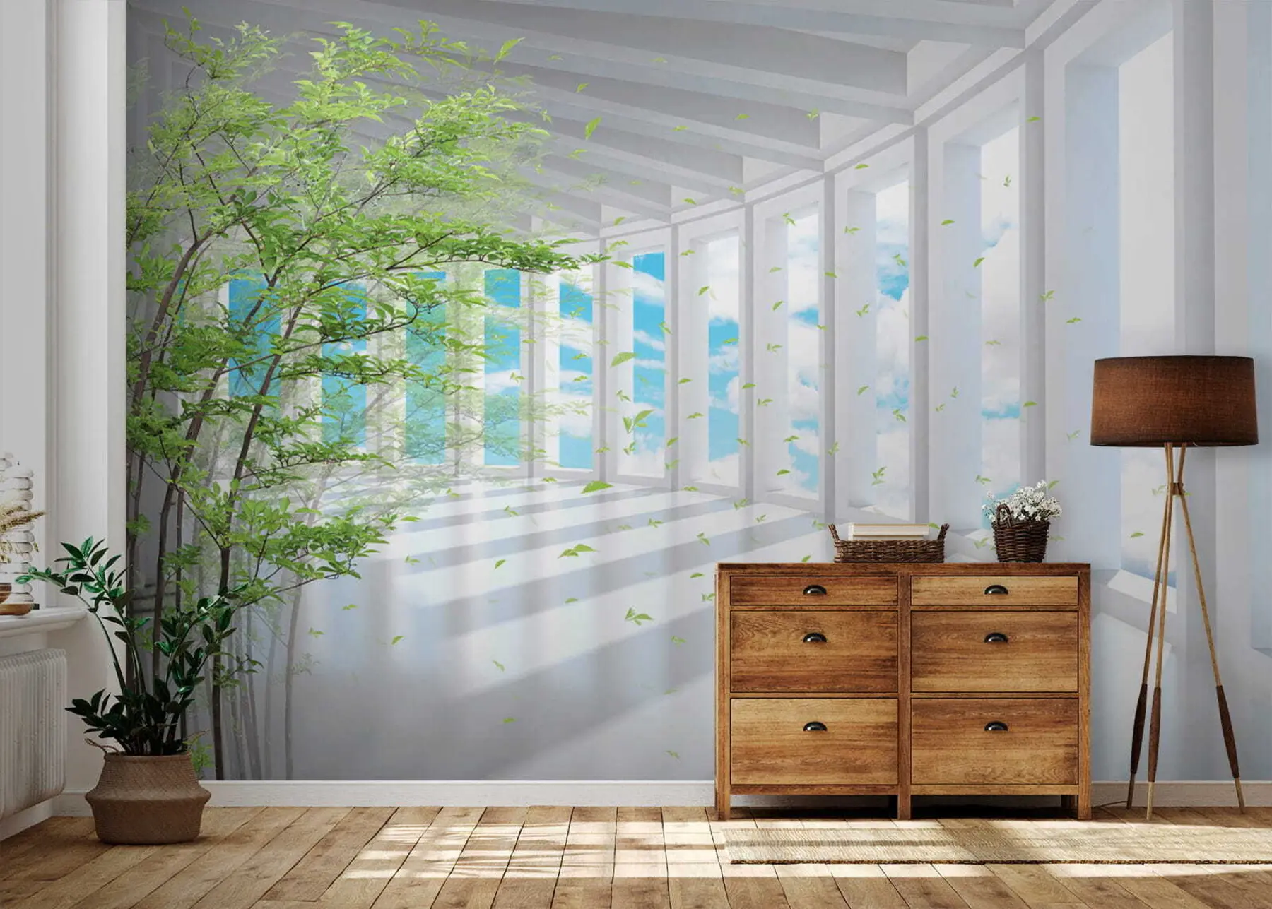 Fototapetes Tunelis ar skatu uz mākoni u29922