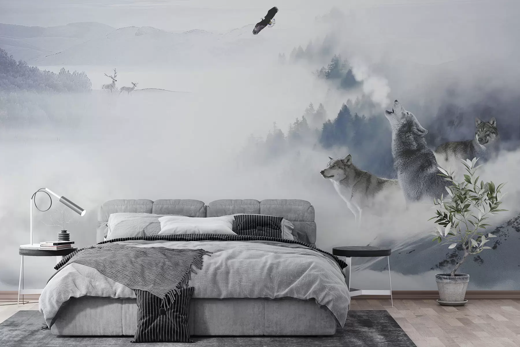 Fototapetes Vilki mežā u42161