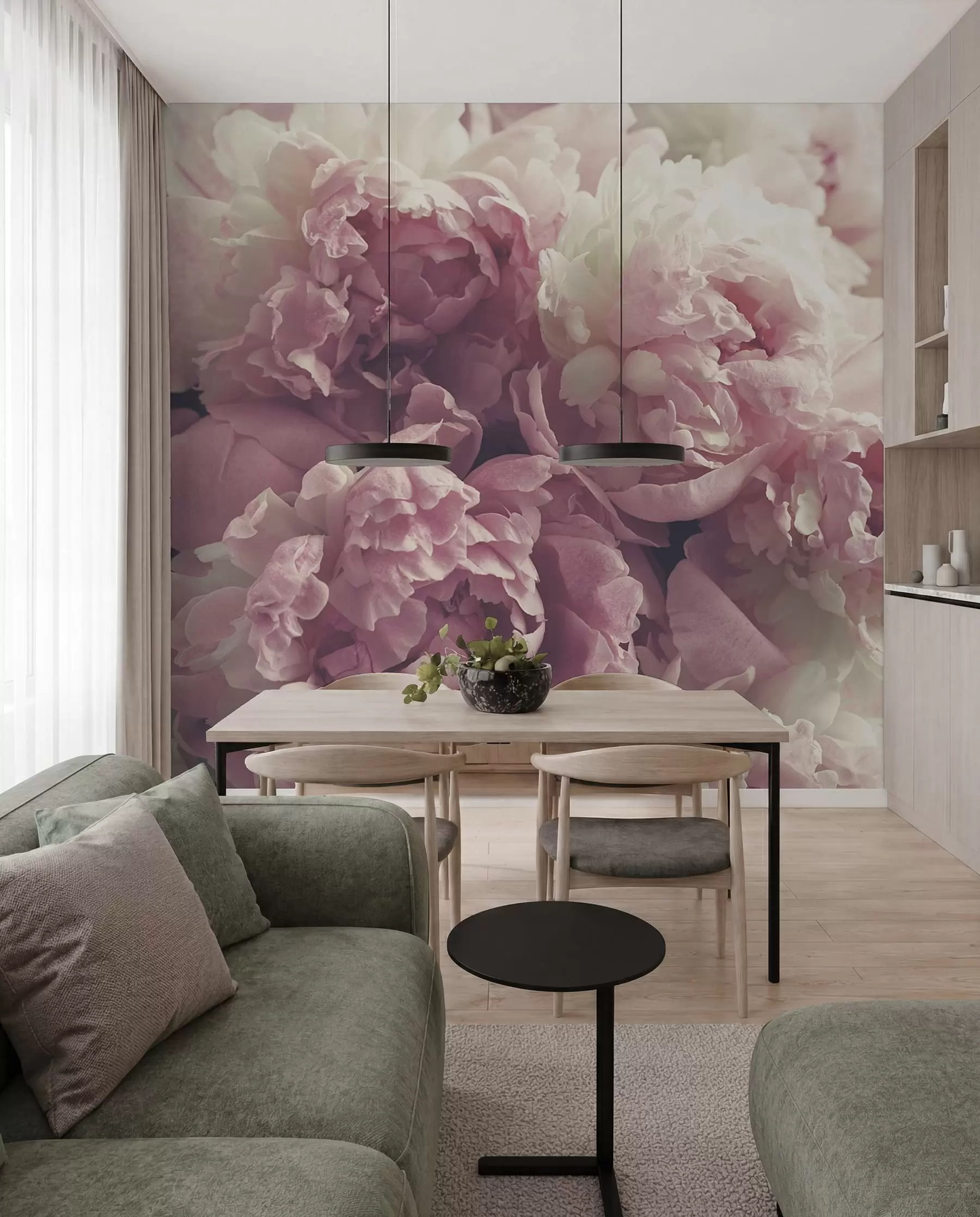 Fototapetes Ziedu, ziedlapiņu un rozā u44746
