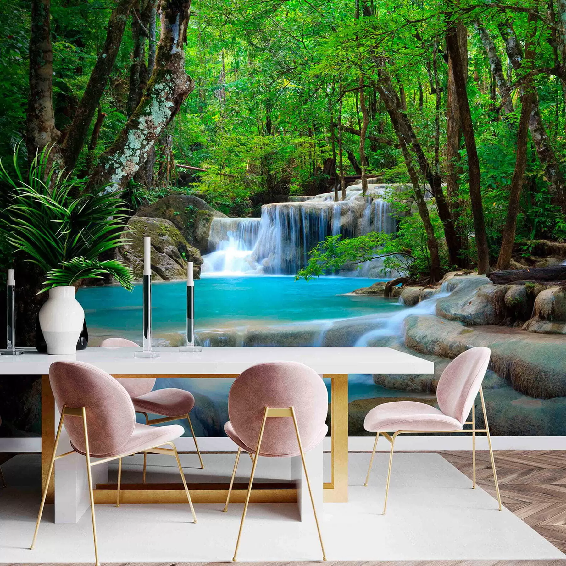 Fototapetes Ūdenskrituma krāces mežā u54260