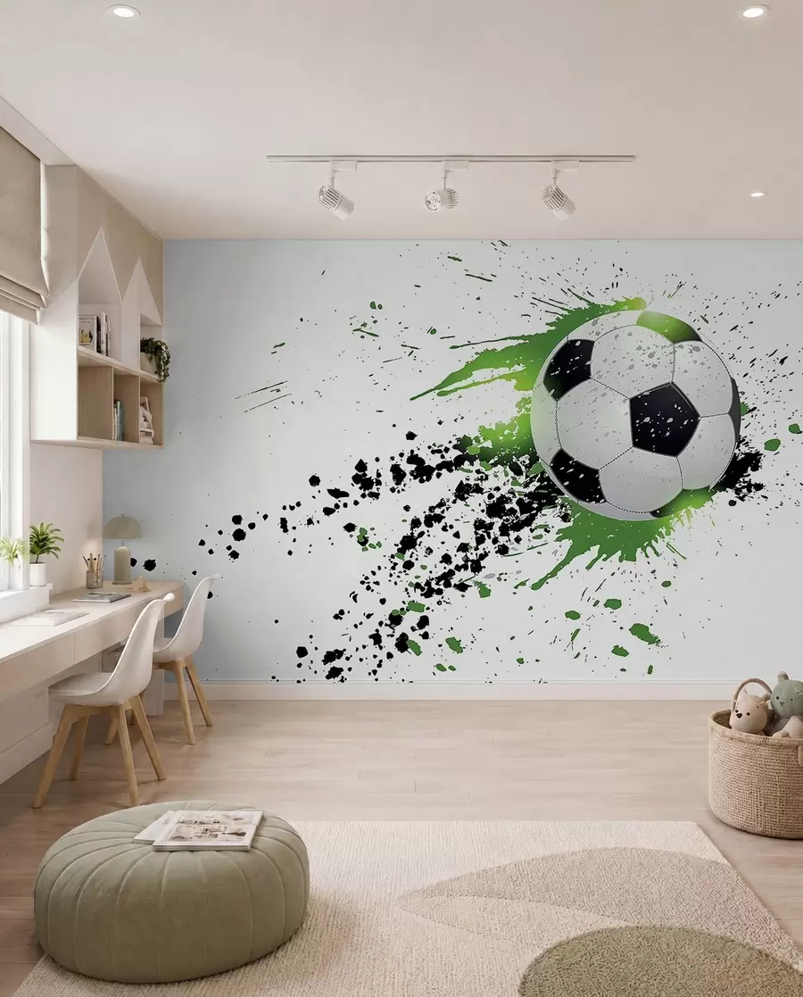 Fototapetes Futbols zaļās šļakatās u57431