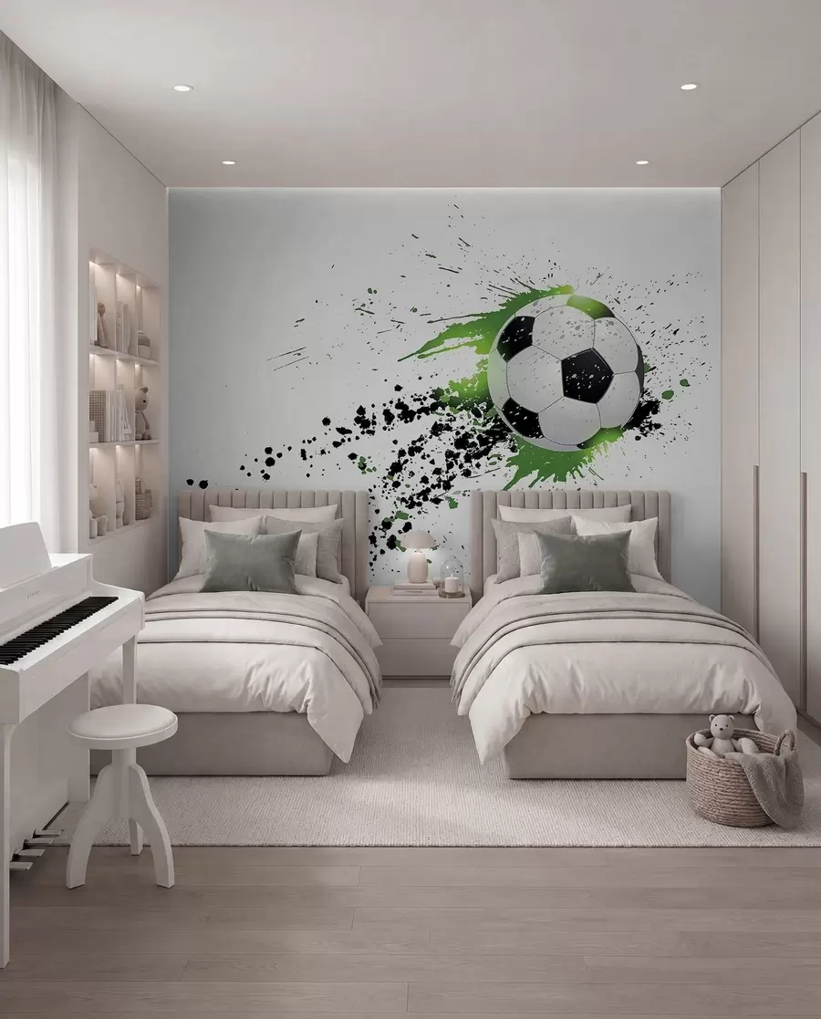 Fototapetes Futbols zaļās šļakatās u57431