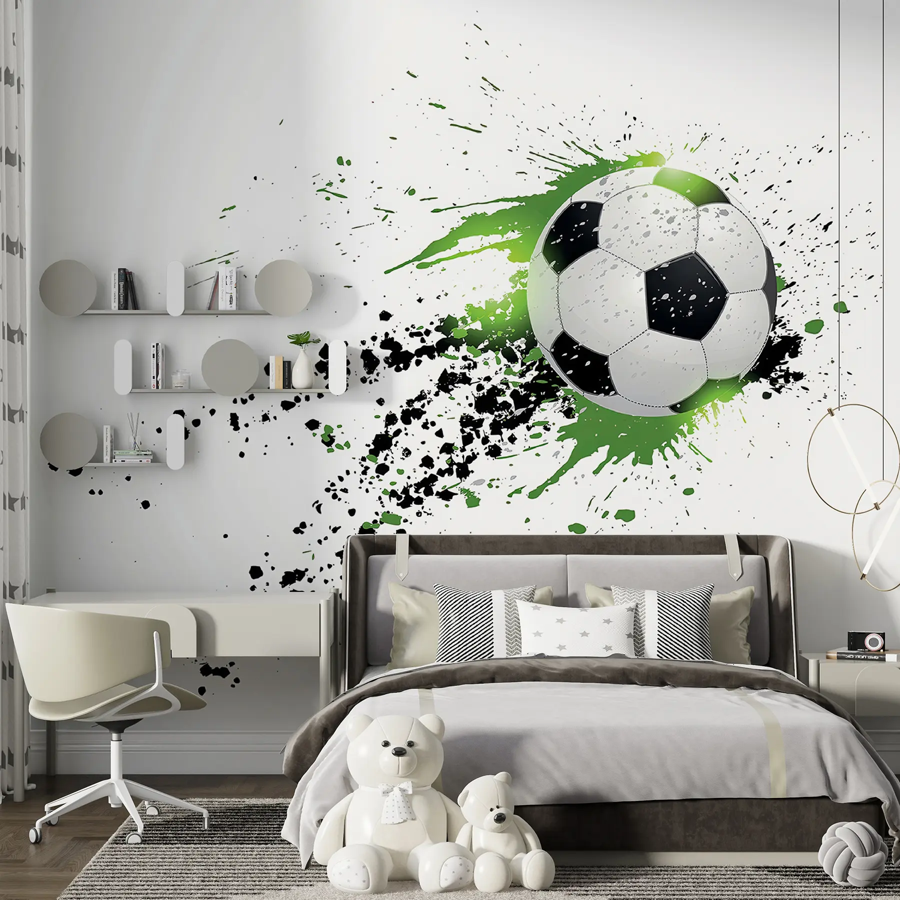Fototapetes Futbola bumba atstāj zaļus plankumus u57431