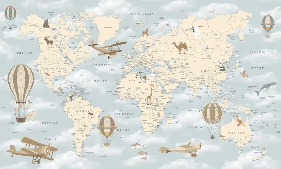 Fototapetes Pasaule, karte un atlants u60135