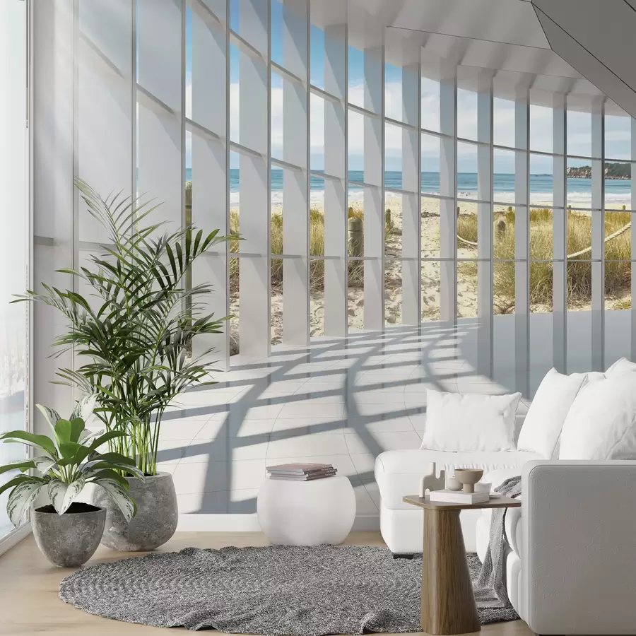 Glezna 3D koridors ar skatu uz jūru u70513