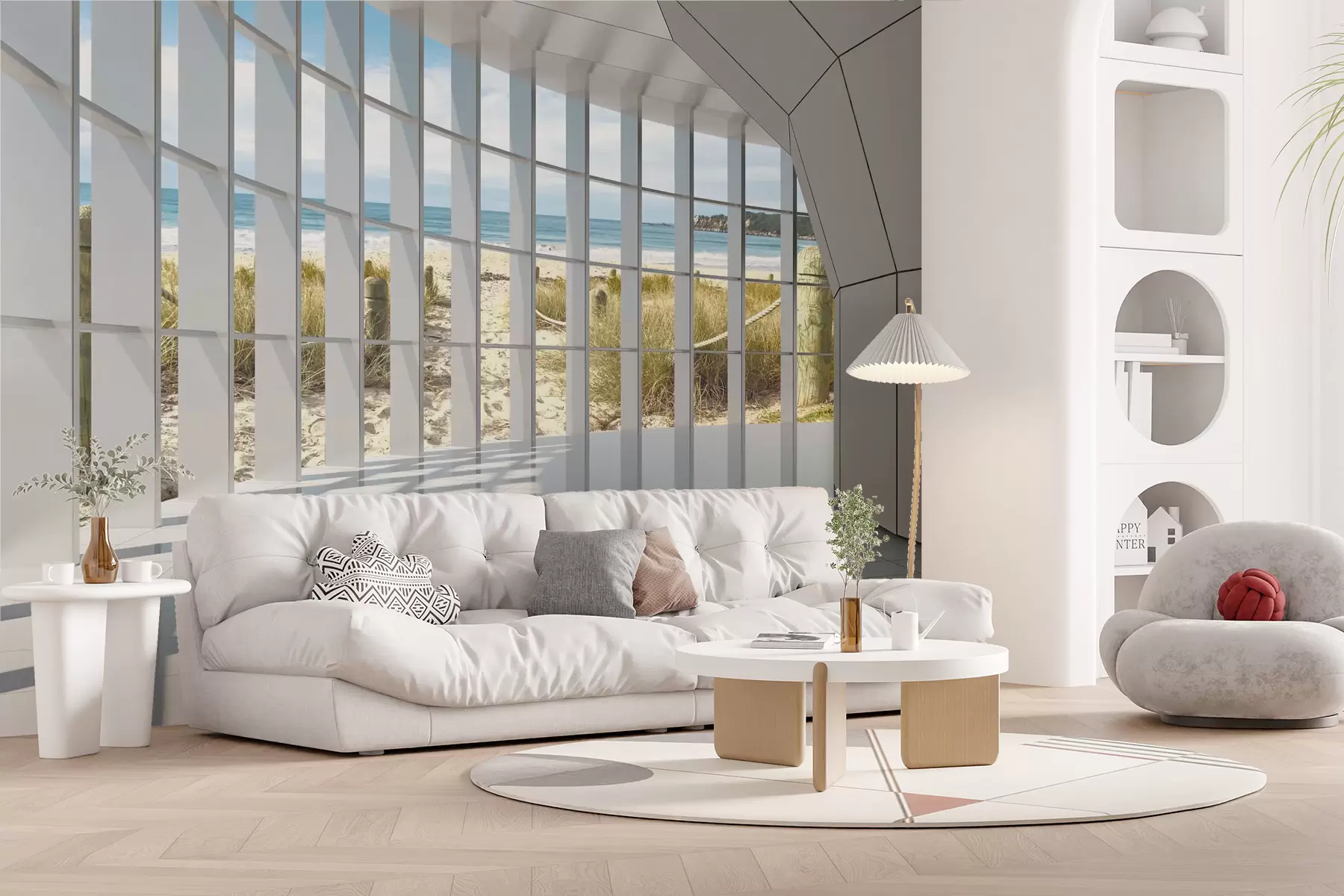 Fototapetes 3D koridors ar skatu uz jūru u70513