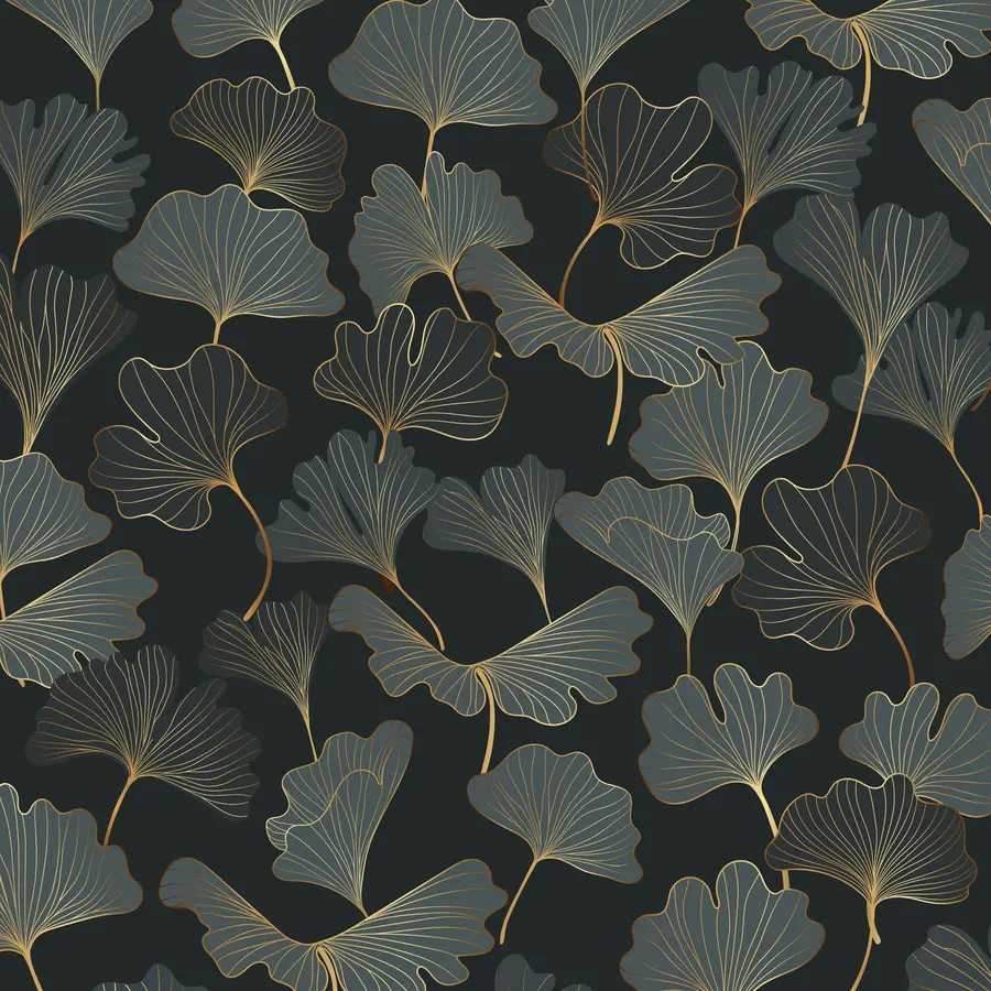 Fototapetes Ginkgo lapas art deco stilā u53248