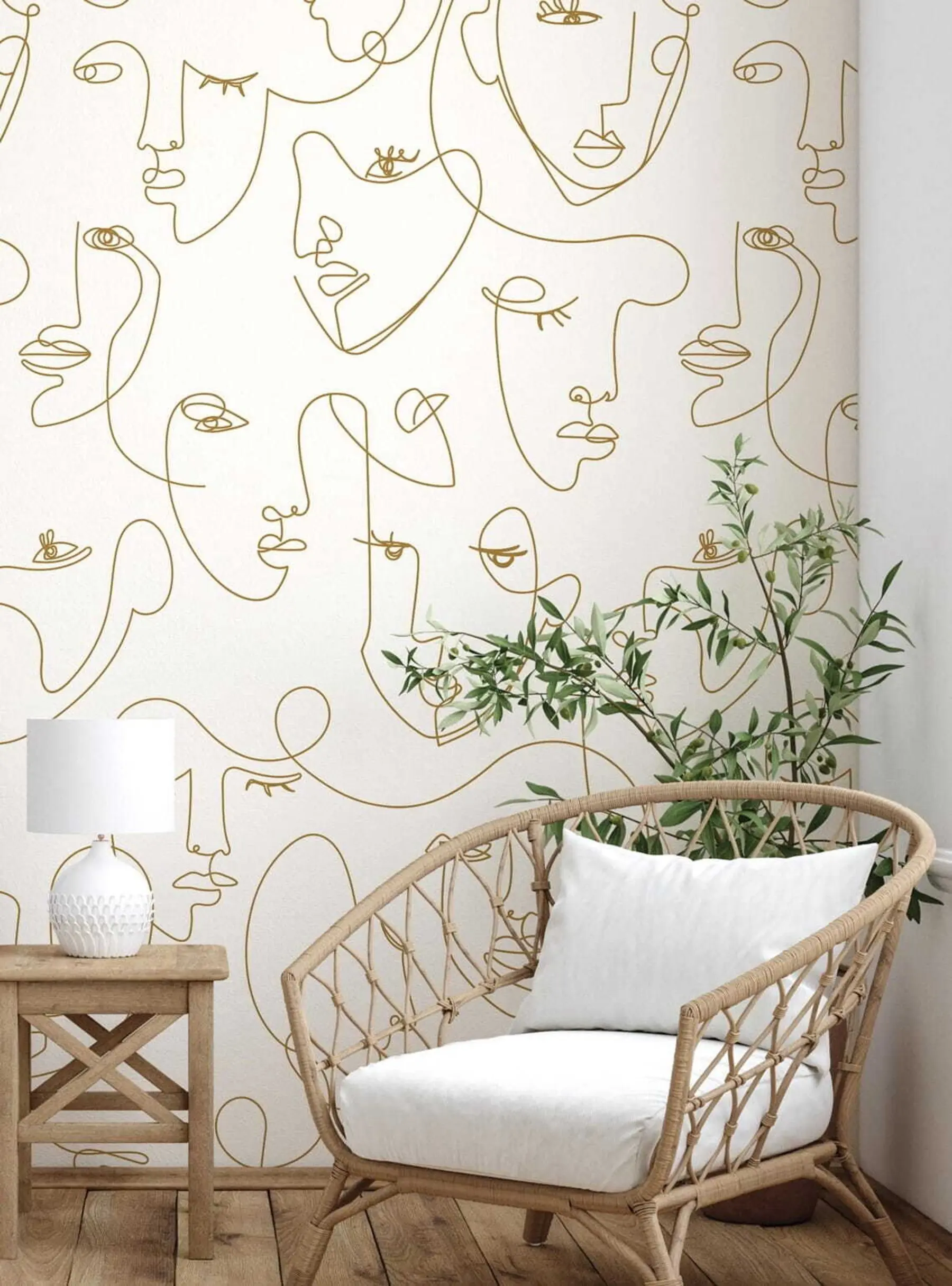 Fototapetes Cilvēku sejas modelis line art u53276