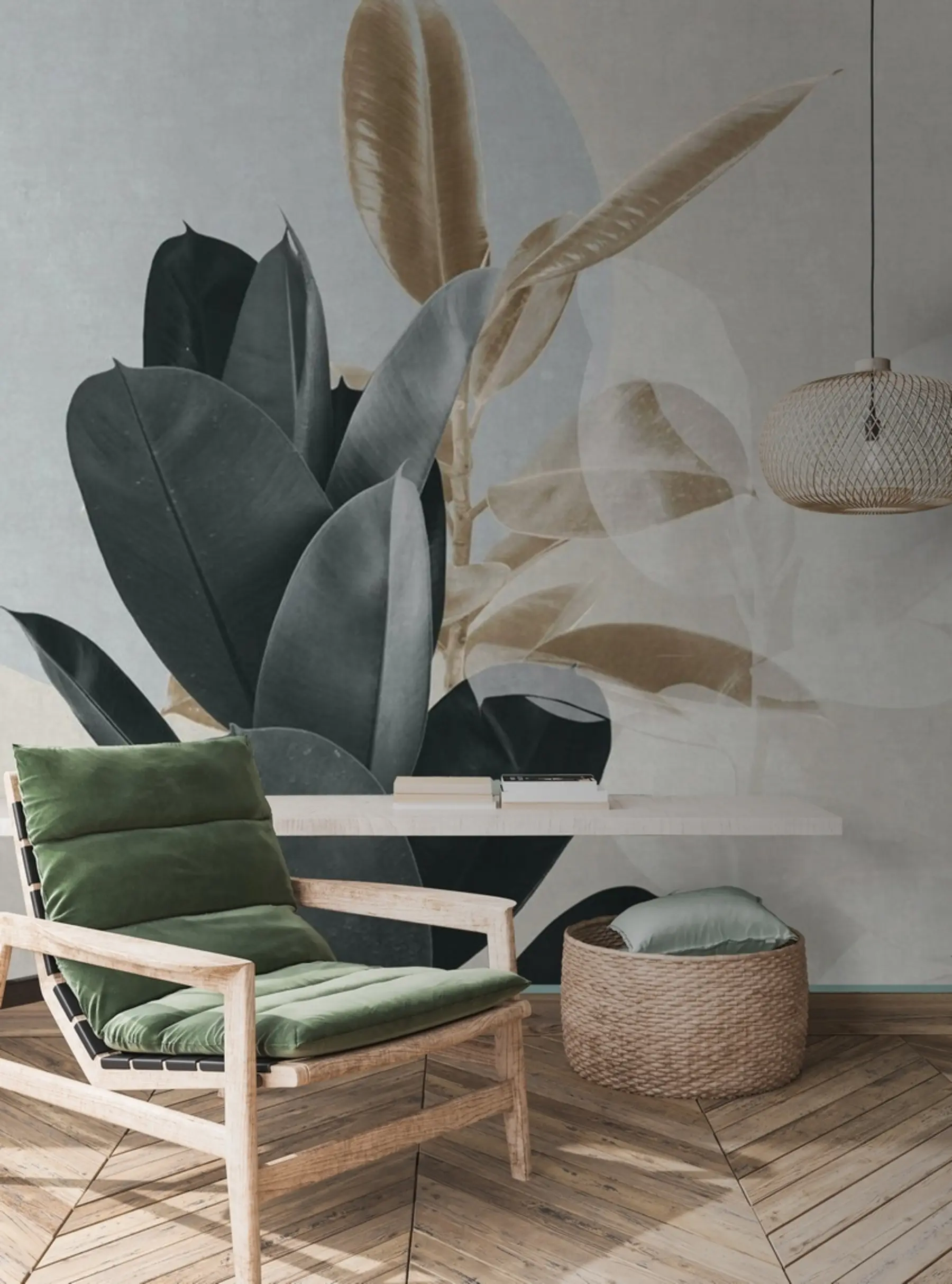 Fototapetes Ficus uz grunge sienas fona u71334