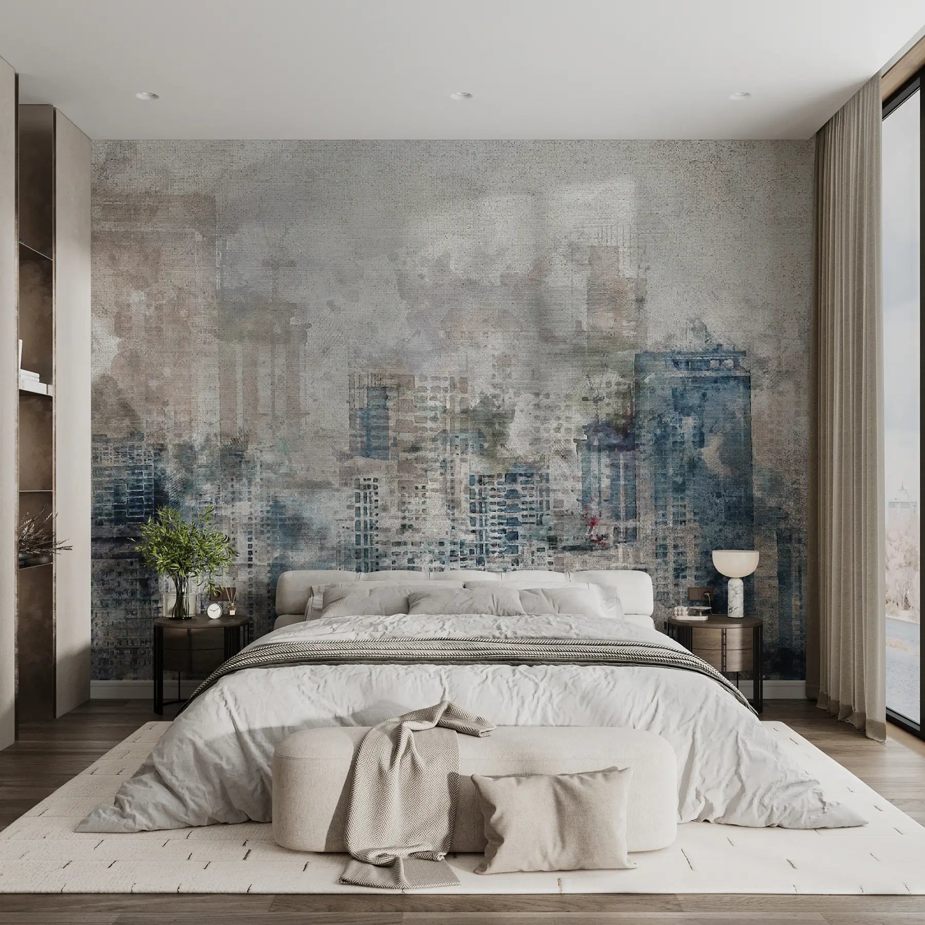 Fototapetes Akvareļu pilsēta, audekls u20070