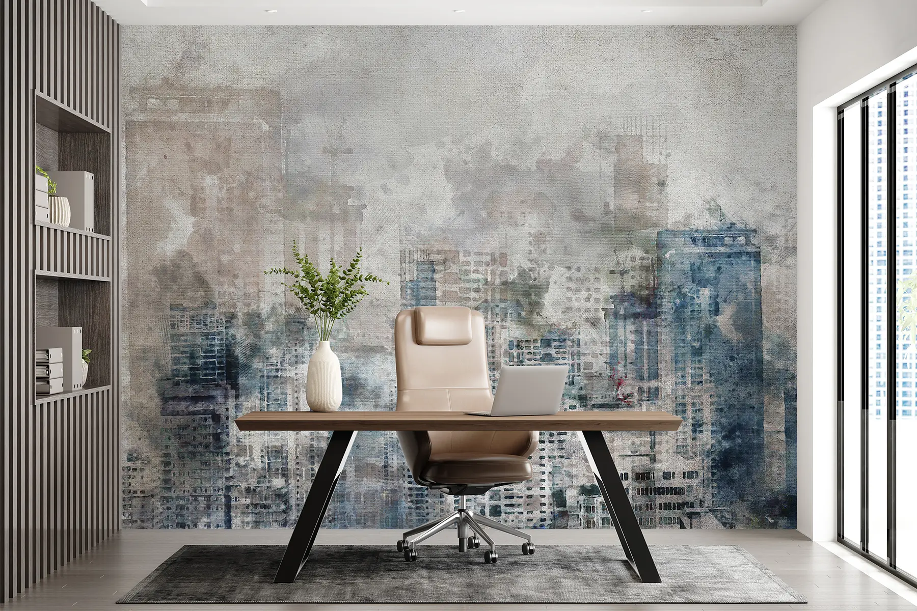 Fototapetes Akvareļu pilsēta, audekls u20070