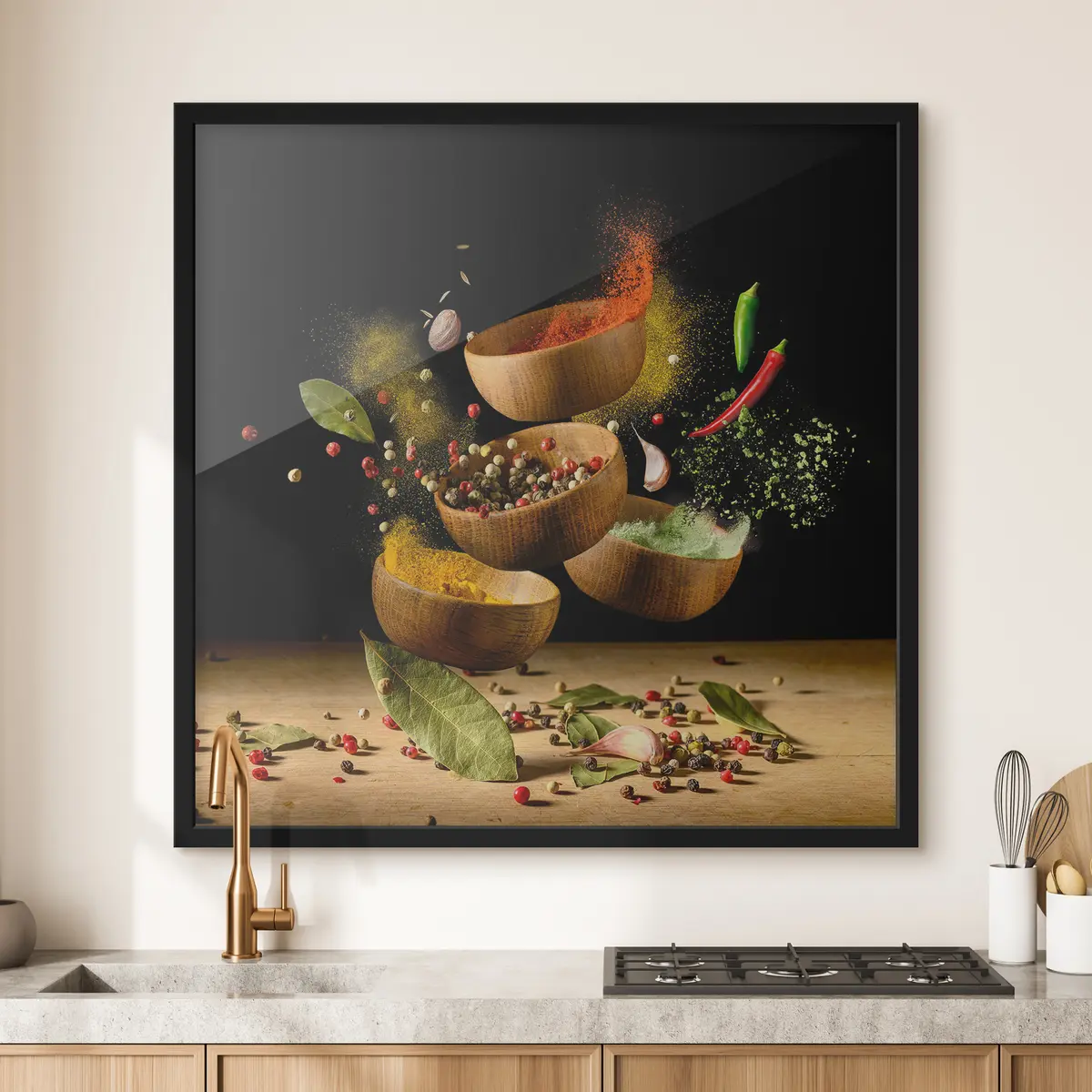 Plakāts Krāsainas garšvielas dejā gaisā f37045