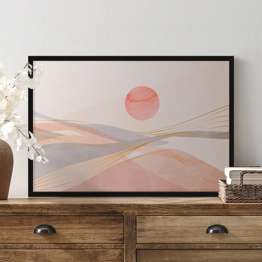 Fototapetes Ramus saulriets virs maigajām viļņiem f37548