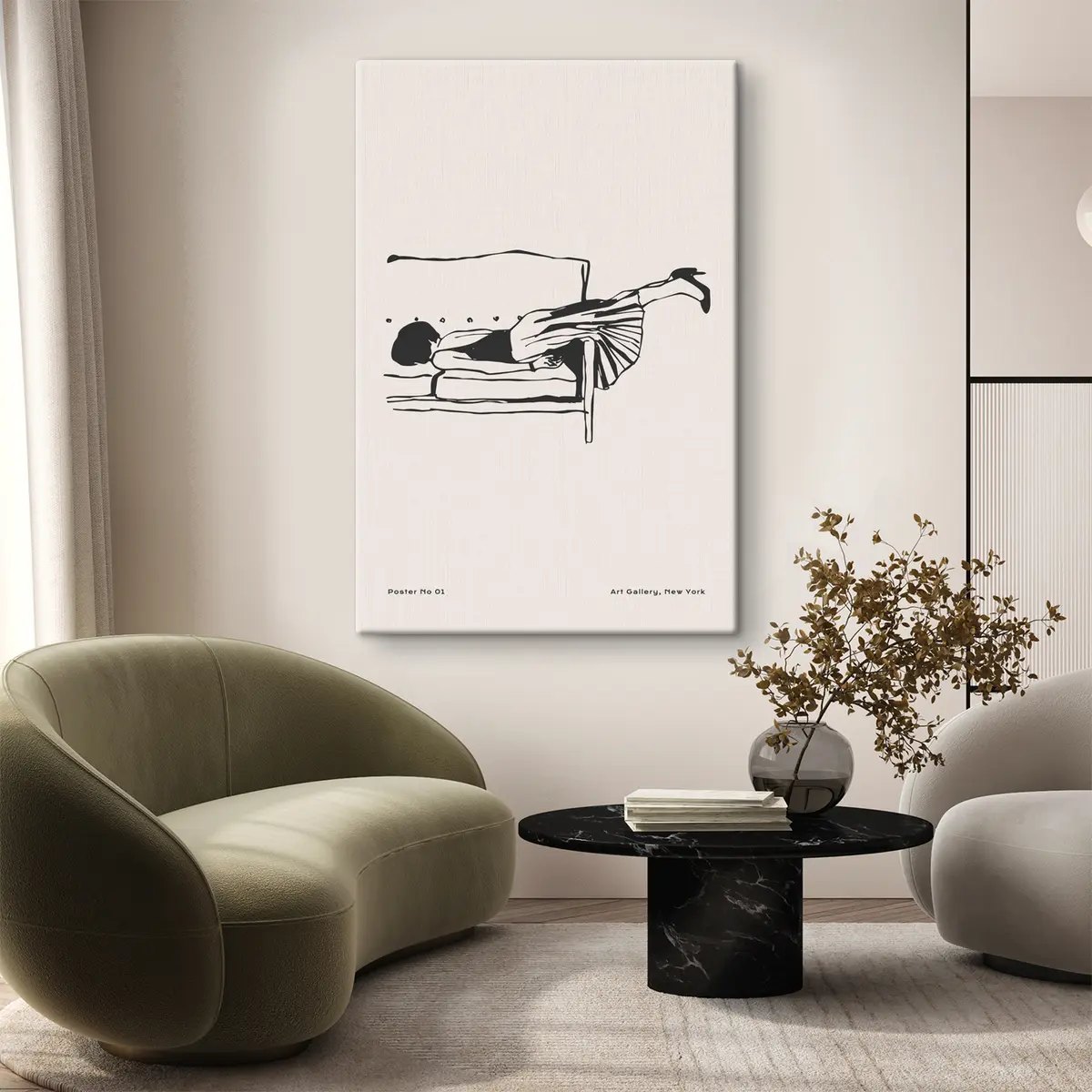 Glezna Atpūšoties uz dīvāna, laimīgi brīvs s37422