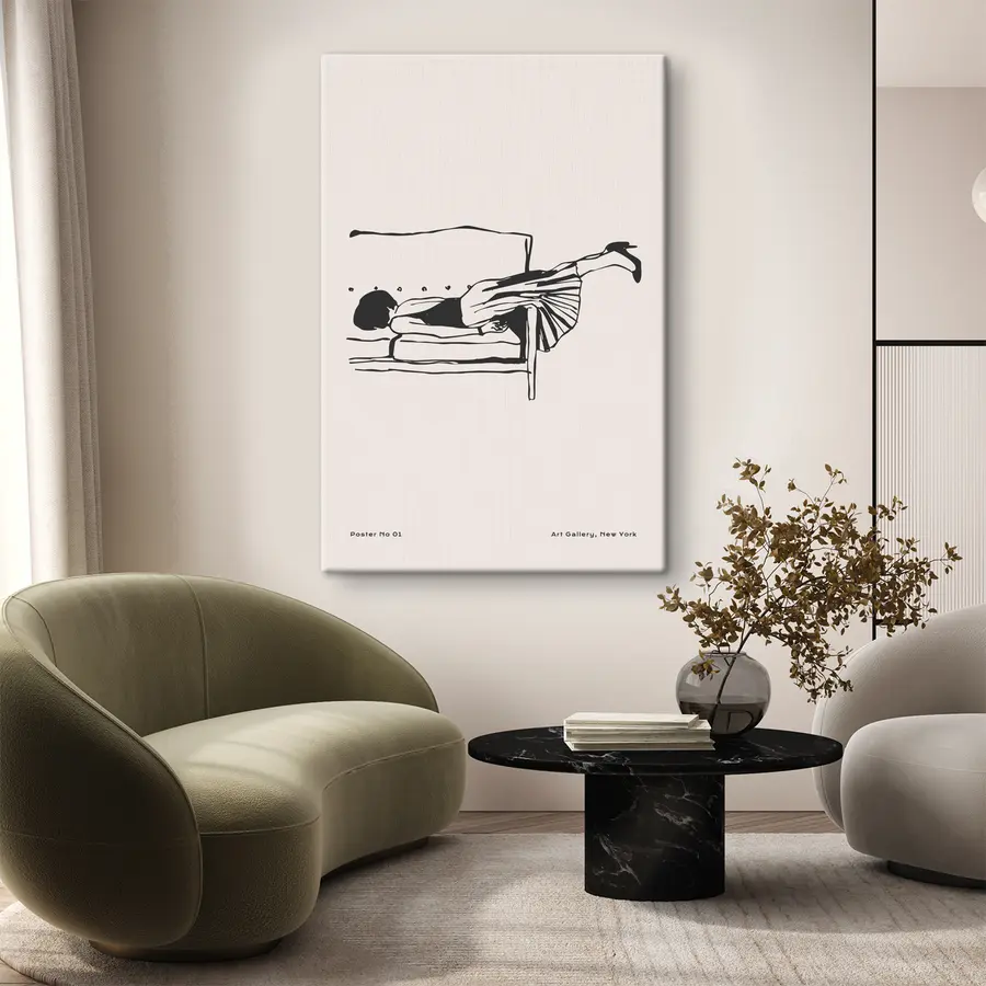 Glezna Atpūšoties uz dīvāna, laimīgi brīvs s37422