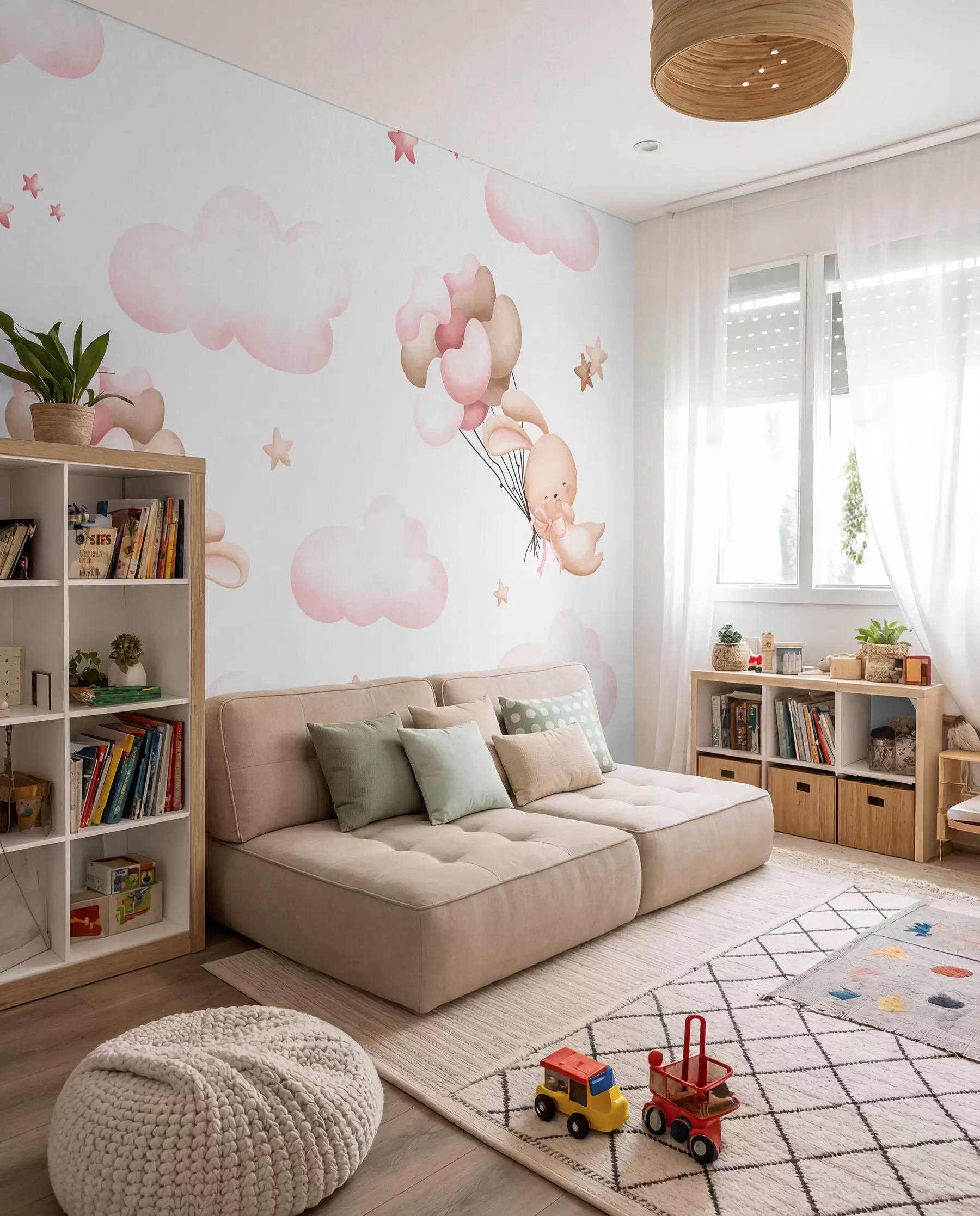 Fototapetes Zaķēni ceļojumā ar baloniem I u95399d1