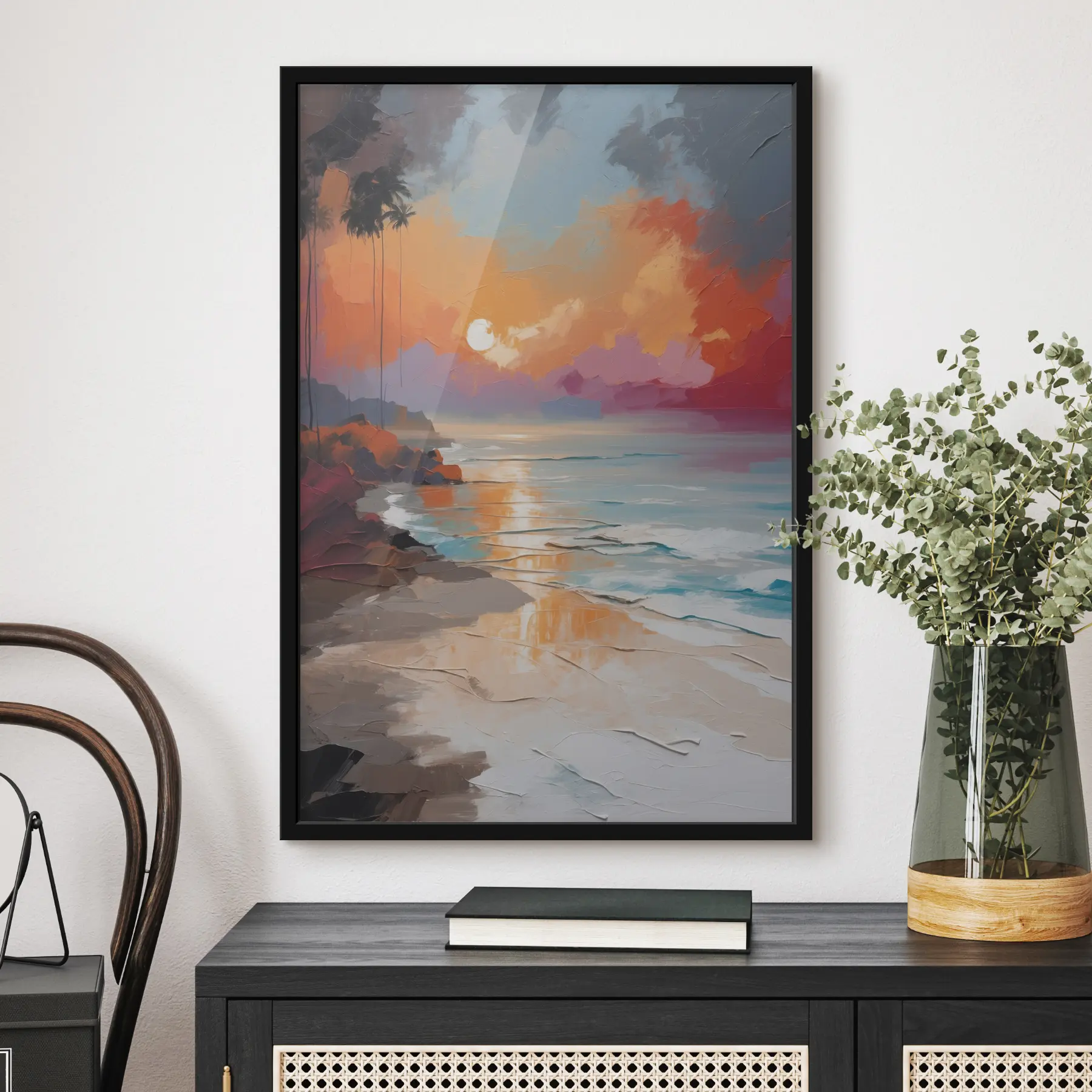 Fototapetes Spilgts saulriets pār mierīgu pludmali f37800