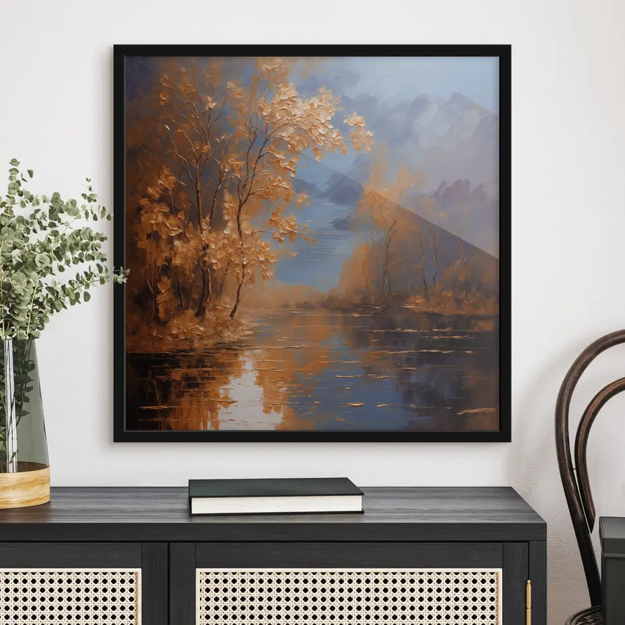 Fototapetes Ezers rudens mežā f37804