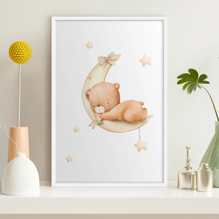 Glezna Mīlīgs lācis sapņo uz mēness f37917