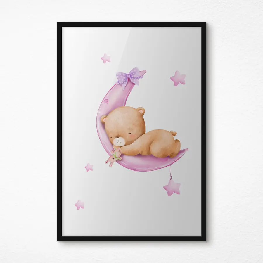 Fototapetes Sapņains lācis uz mājīga mēness f37917v2