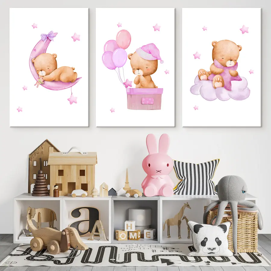 Glezna Teddy lācīši sapņainās pasteļtoņu ainās m00296v2