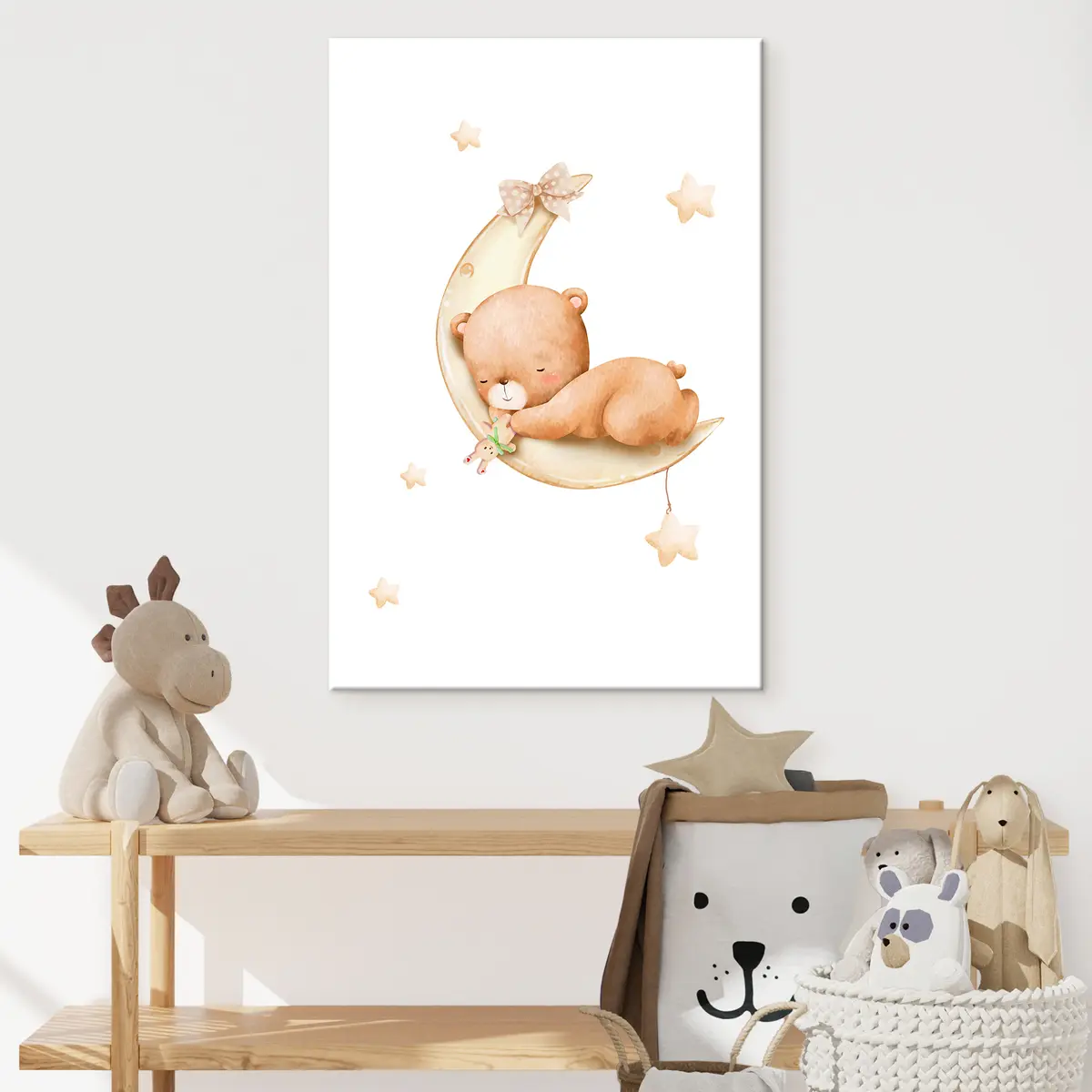 Glezna Miegains lācis uz pusmēness s37917