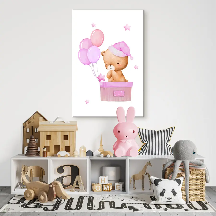 Glezna Cute lācis svin ar baloniem s37918v2