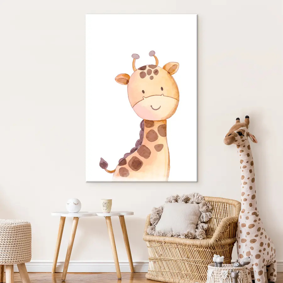 Glezna Laimīga mazā žirafe, kas smaida spoži s37920