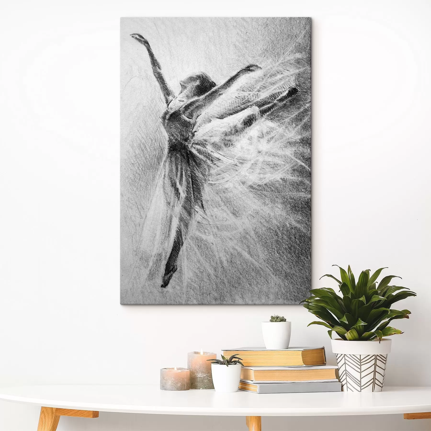 Fototapetes Elegants kustības, iemūžinātas ogles mākslā s37895