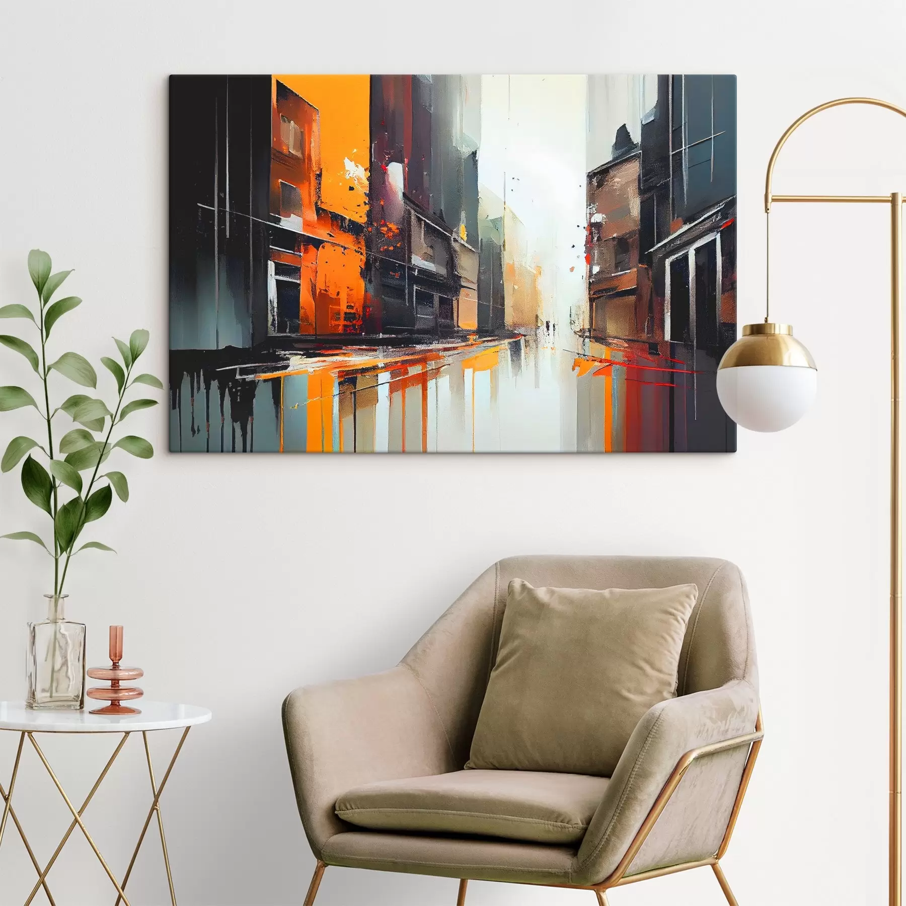 Fototapetes Pilsētas atspoguļojumi spilgtās krāsās s37899