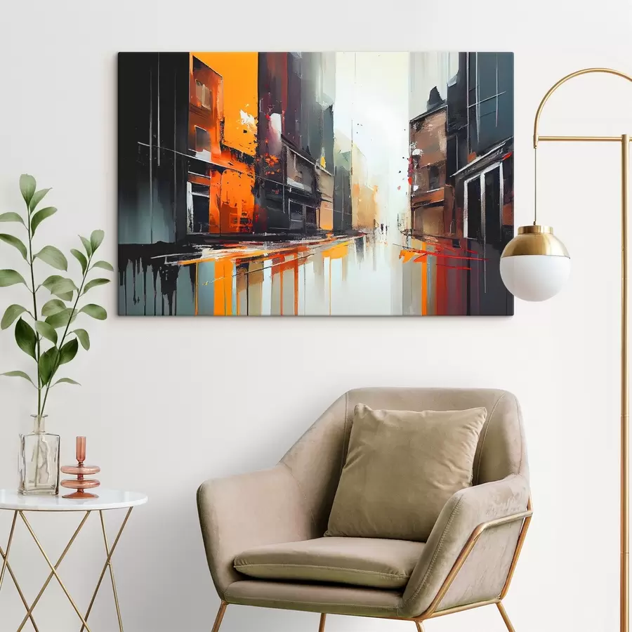 Glezna Pilsētas atspoguļojumi spilgtās krāsās s37899