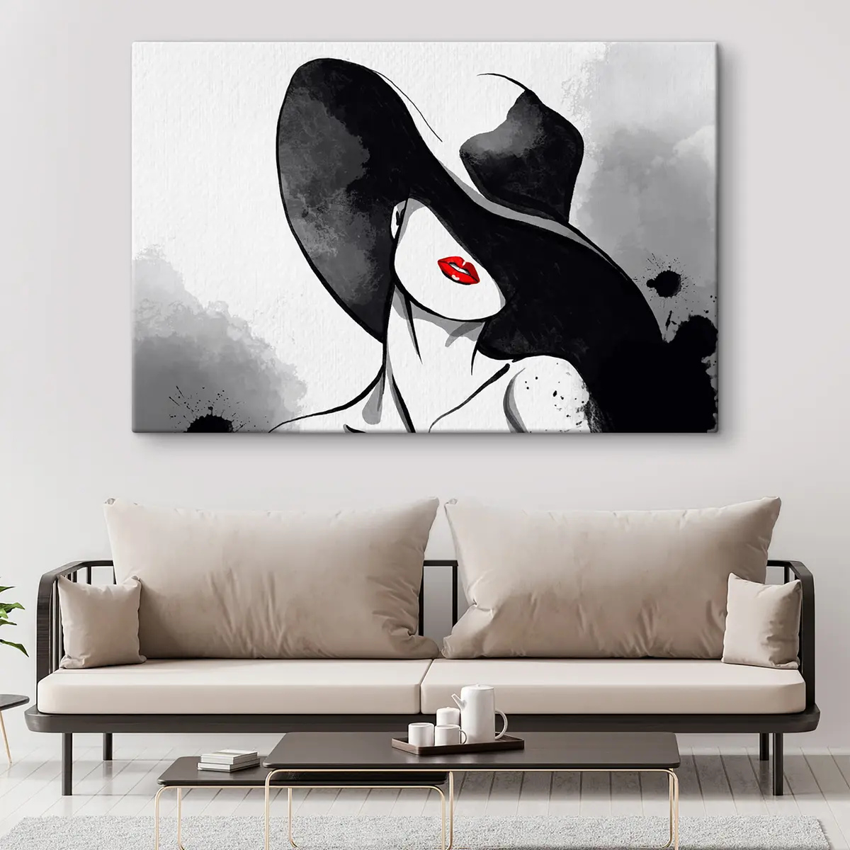 Glezna Elegants siluets ar drosmīgu pieskārienu s37745