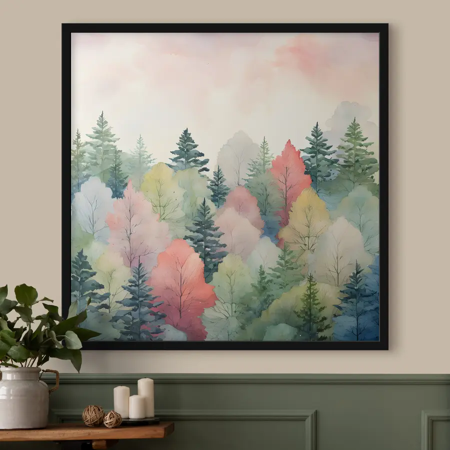 Fototapetes Krāsains mežs f38055