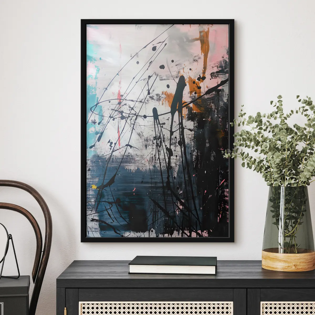 Plakāts Abstraktas krāsas šļakatas grunge stilā f38165