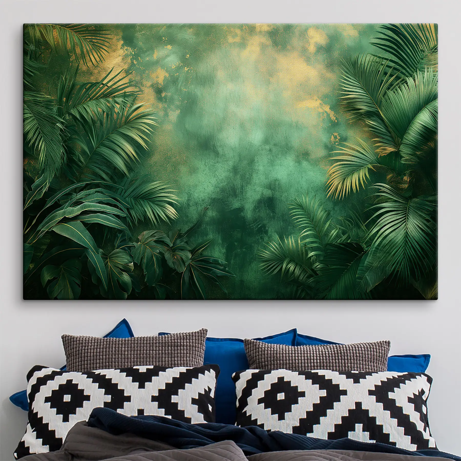 Fototapetes Tropu krūmi grunge stilā s38086