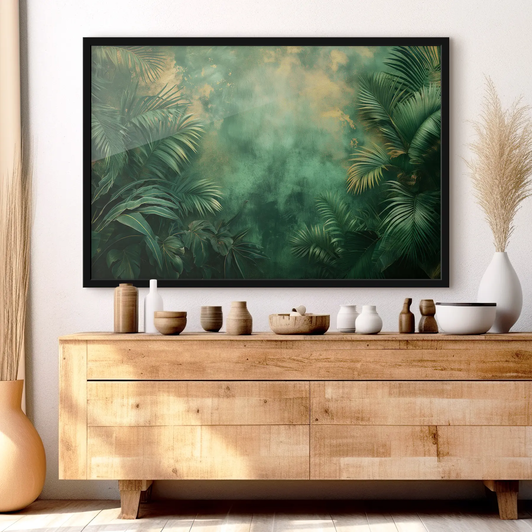 Fototapetes Tropu krūmi grunge stilā f38086