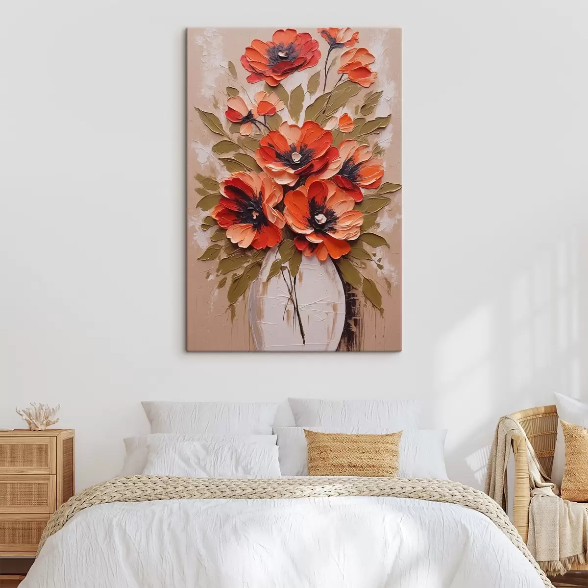 Glezna Ziedi baltā vāzē uz rozā fona s38176