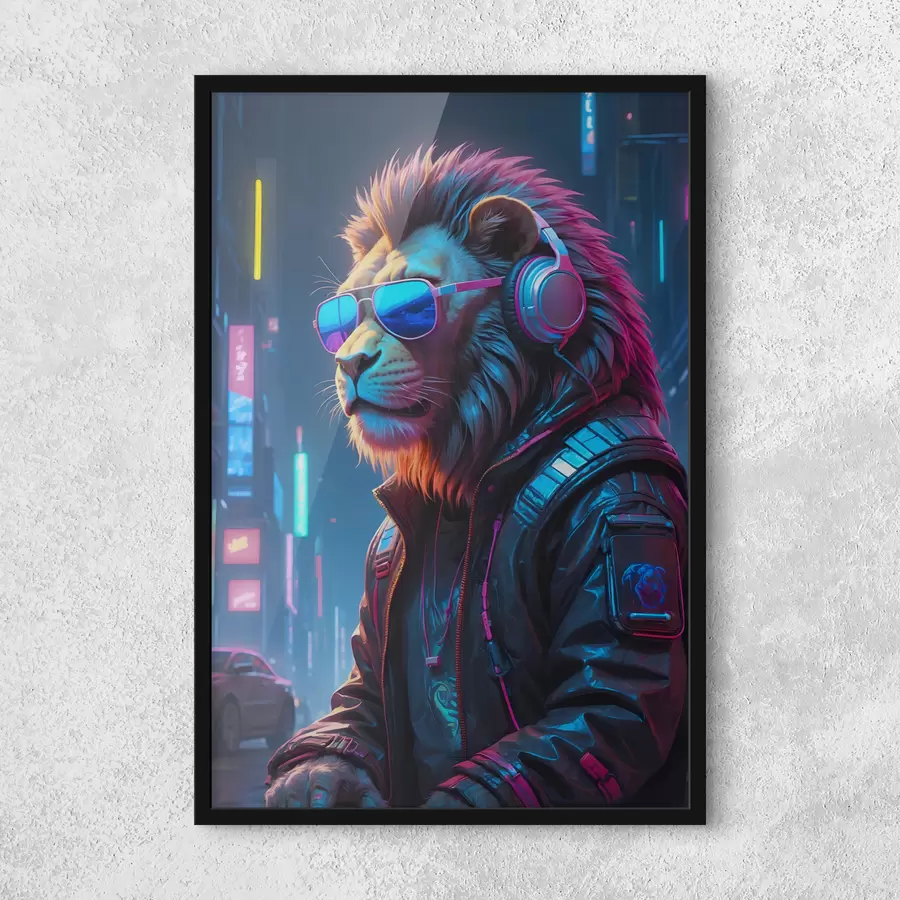 Fototapetes Stilīgs lauva dinamiskā pilsētā f38169