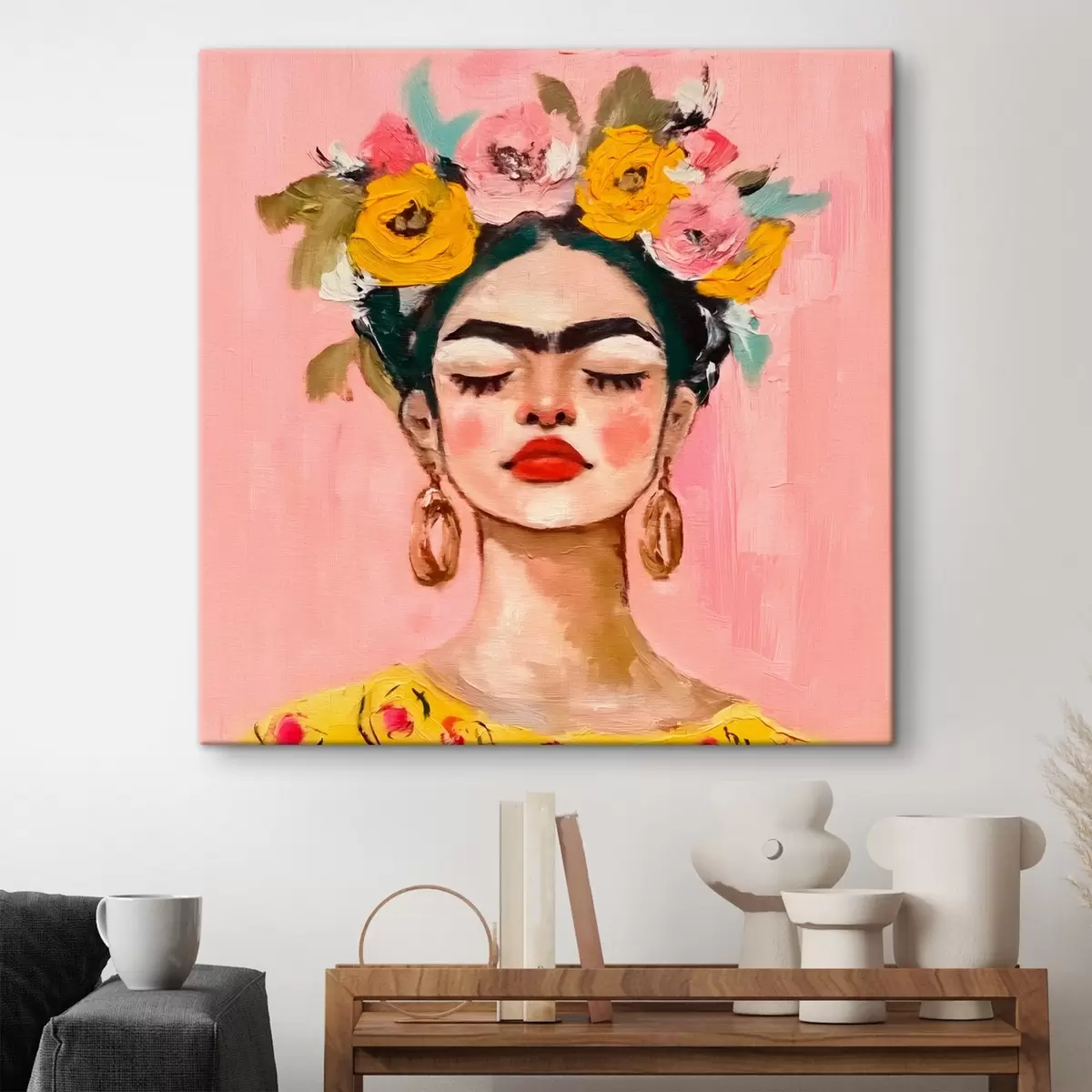 Glezna Frida Kahlo apdrukāta tekstūra s38292