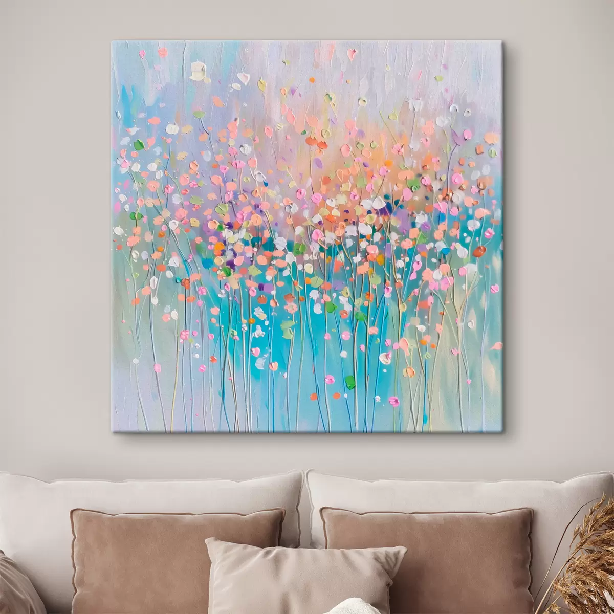 Glezna Krāsaina sausu ziedu apdrukāta tekstūra s38426