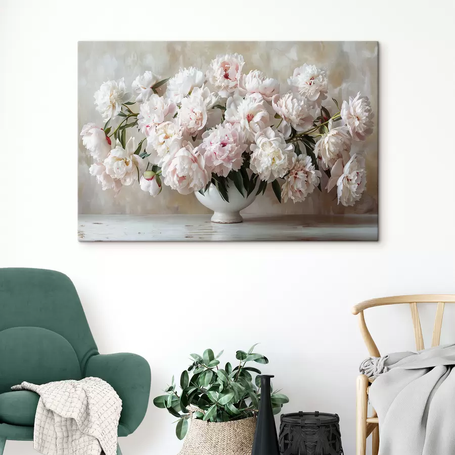Glezna Gaišas peonijas vāzē s38461