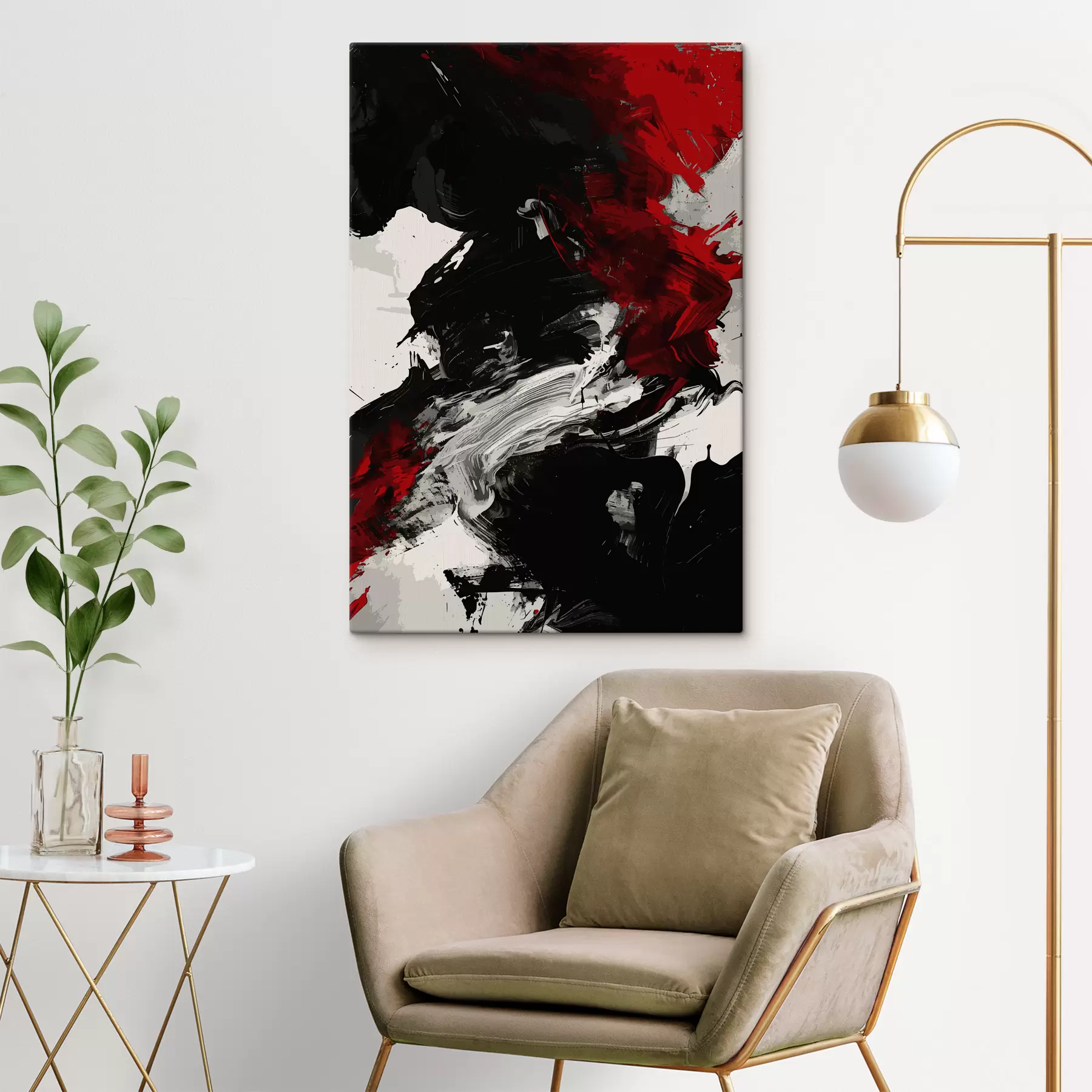 Fototapetes Melnā un sarkanā abstrakcija s38550