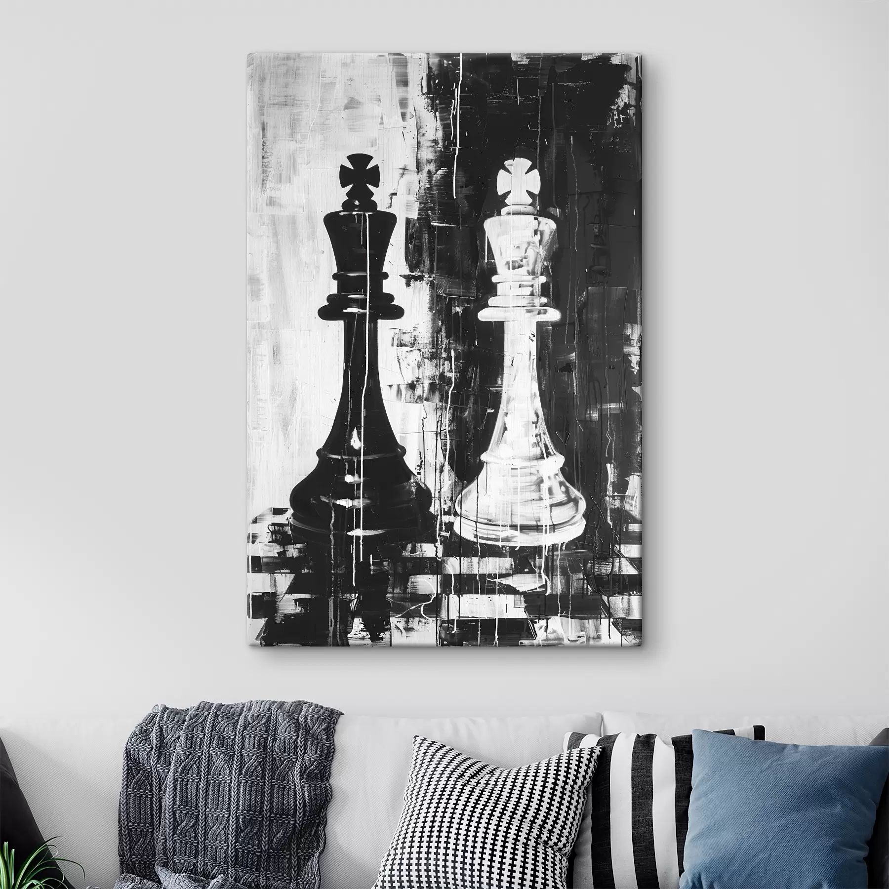 Fototapetes Šaha figūra melnā un baltā krāsā s38642