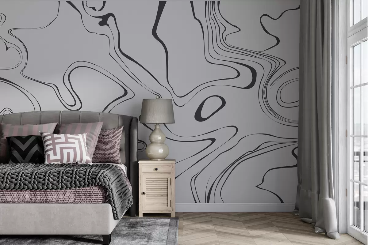 Fototapetes Abstrakts fons ar marmora efektu melnā krāsā w00634v1